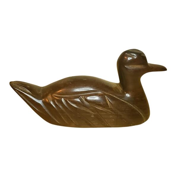Wooden Duck Decoy Decor Vintage Carved 3.5" - Picture 3 of 10